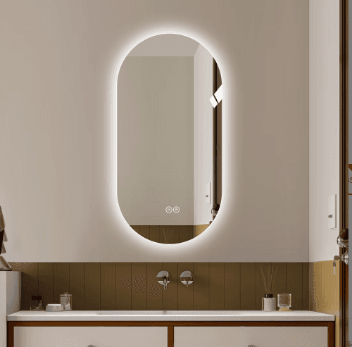 48x24 Inch Smart Wall Mounted LED Touch Screen Anti-fog Mirror Bathroom Mirror, Barber Shop Mirror 3