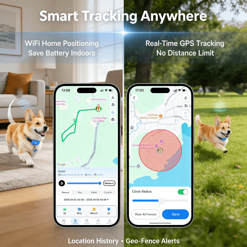 Dog GPS Tracker Real Time, Anti-Lost Pet Tracker With Geofence, Flash Light And Sound Alarm, Unlimited Distance Tracking, Fits Most Pet Collars, Subscription Required 2