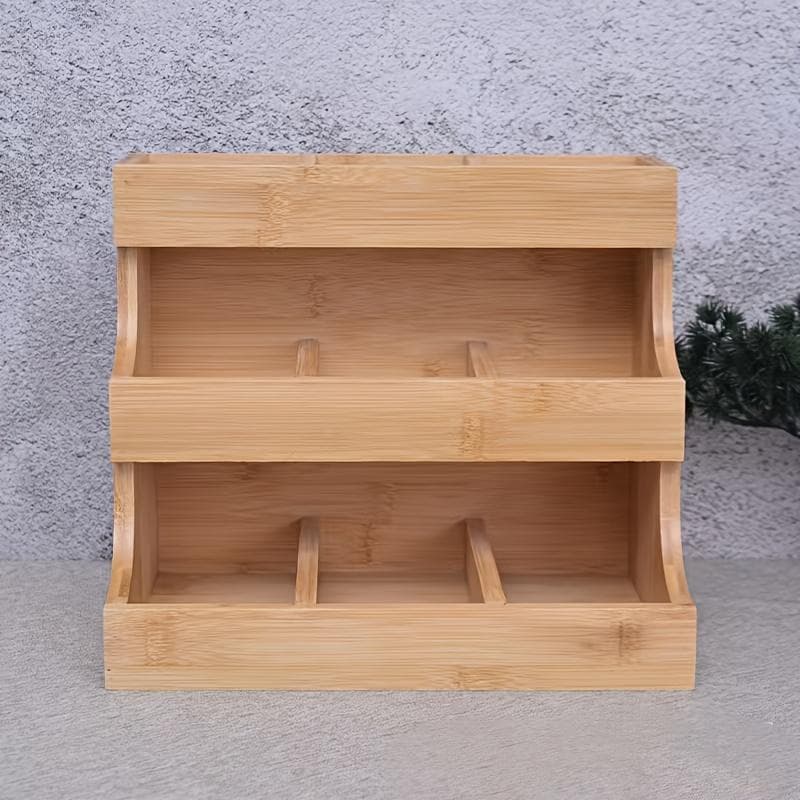 Small Wooden Tea Bag Organizer Holds 180 Tea Bags Suitable For Home Kitchens And Offices Also Fits Sugar Packets, Sweeteners, And Creamers.