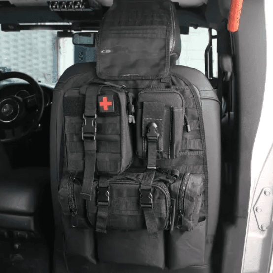 Universal Tactical Vehicle Back Seat Organizer With 3 Detachable Pouches -2 Set Of Bag 2