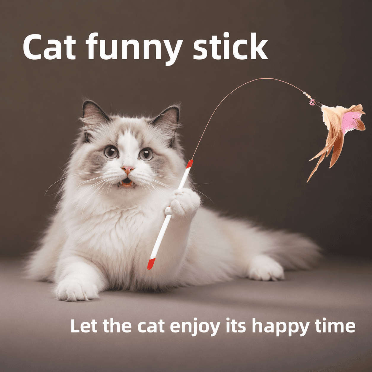 Bite-resistant Cat Teaser Wand With Bell, Feather Cat Toy, Self-amusing Pet Toy For Relieving Boredom 3