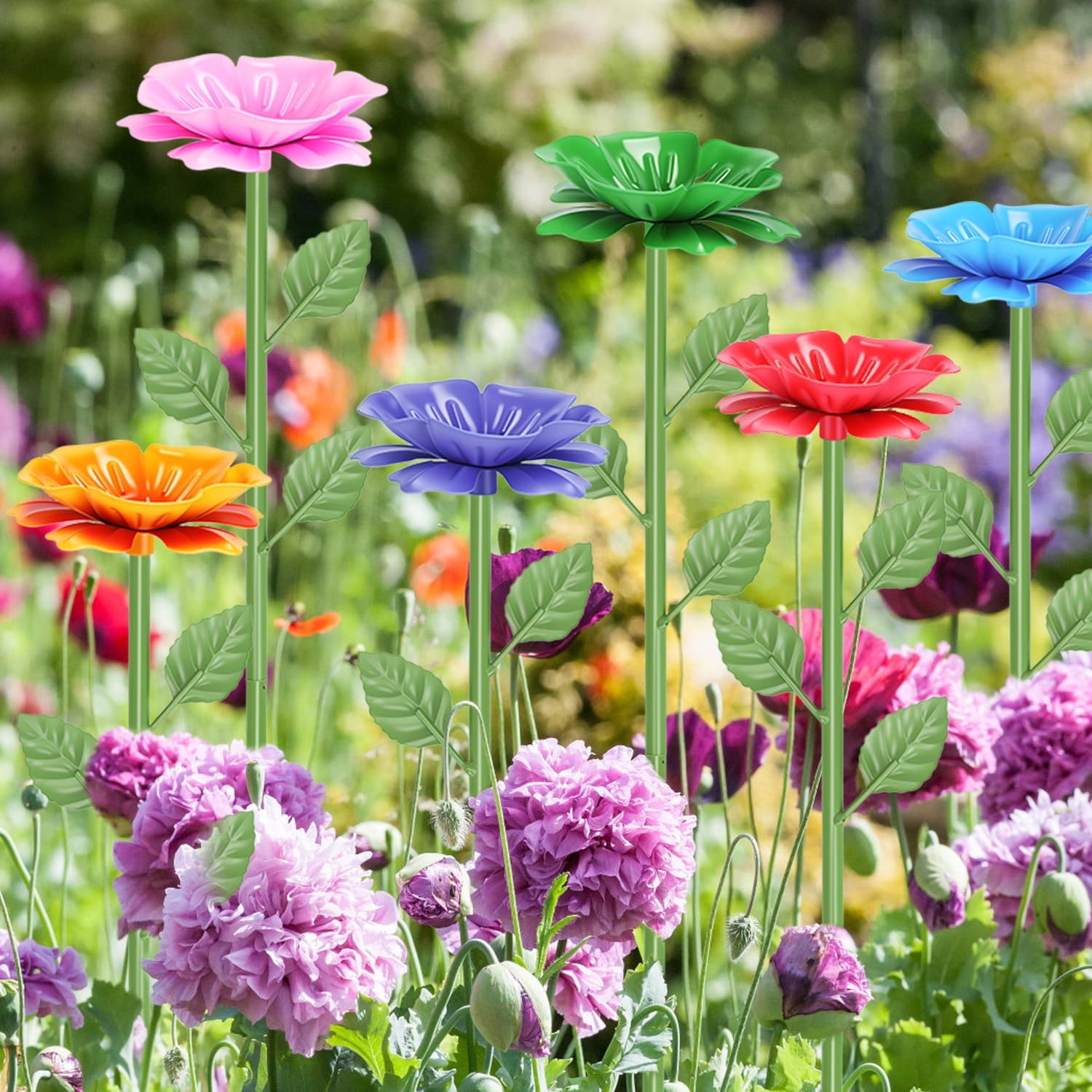 Outdoor Pollinator Water Stakes, Flower Design Bee Butterfly Waterer, Weather Resistant Anti-Drowning Basin For Yard Garden Landscape 4