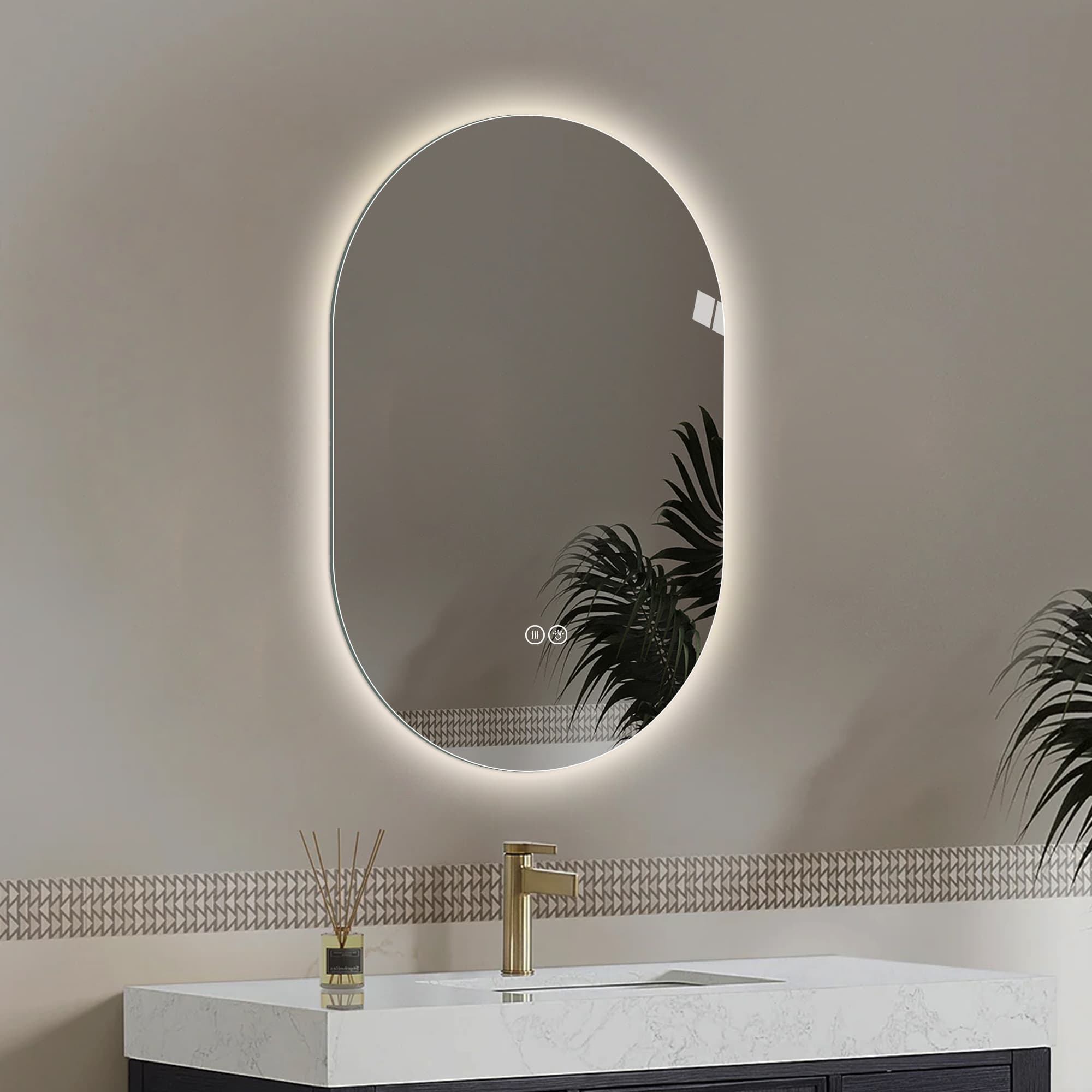 48x30 Inch Smart Wall Mounted LED Touch Screen Anti-fog Mirror Bathroom Mirror, Barber Shop Mirror 4