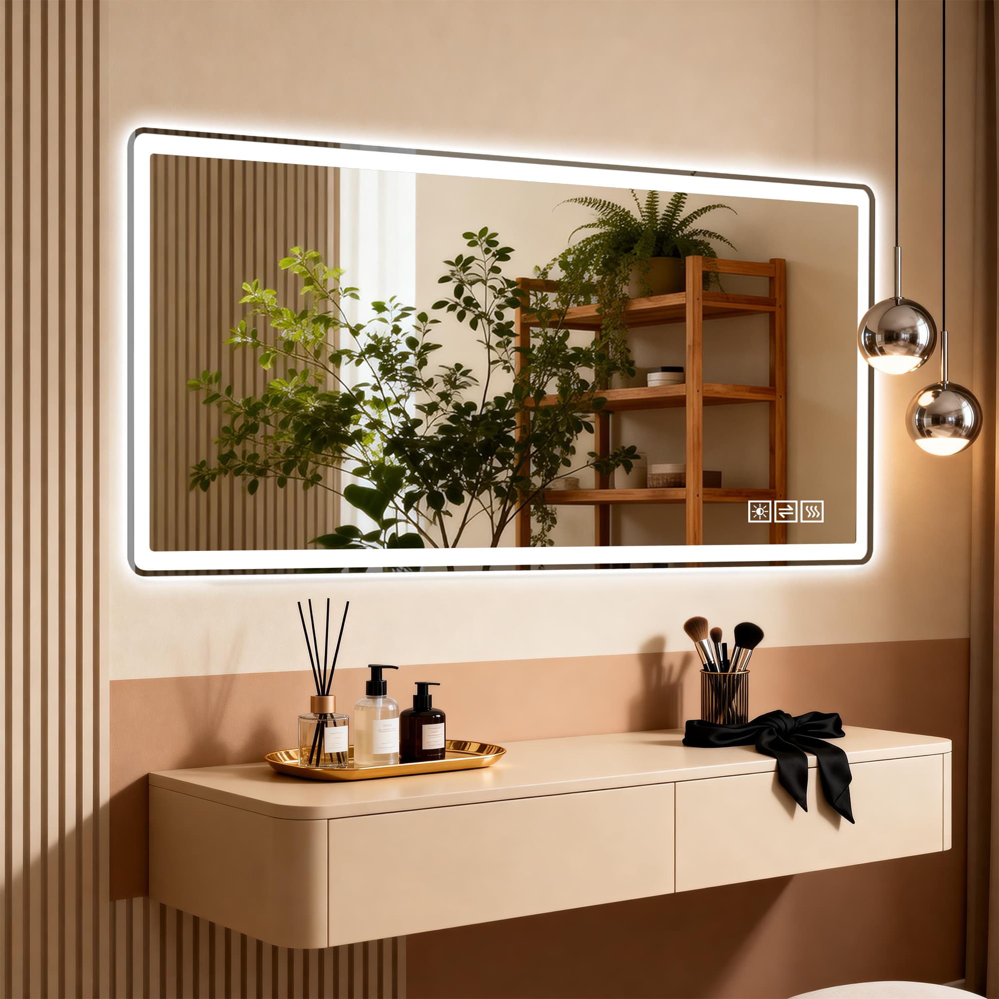 28x60inch LED Bathroom Vanity Mirror ,wall Mirror,Anti-Fog, Dimmable,Shatter-Proof Tempered Glass,  Ideal For Bathroom Wall Decor, Beauty Makeup And Shaving