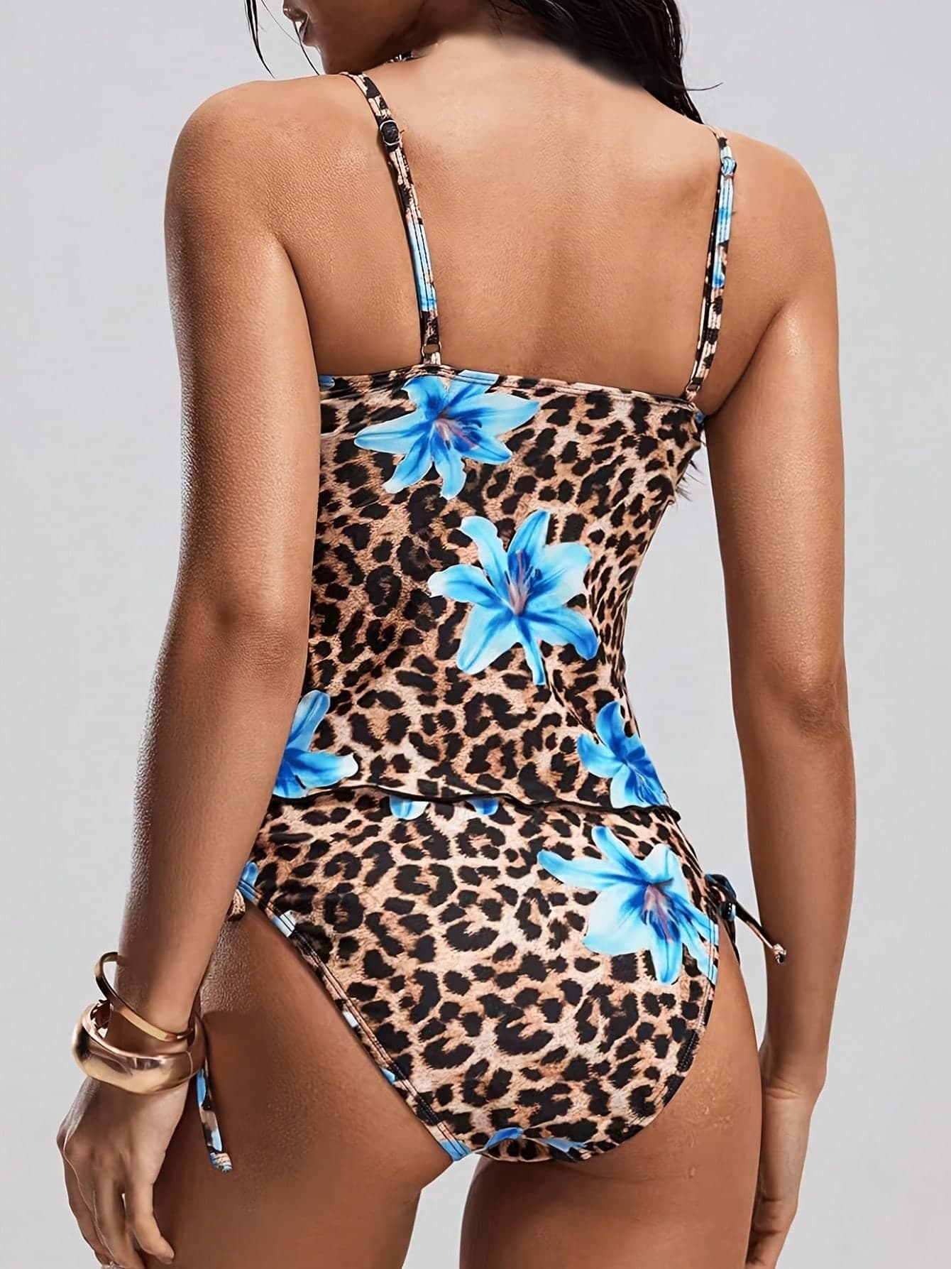 2026 New Fashion Solid Color Bikini High Waist Slim Two Piece Swimsuit 3