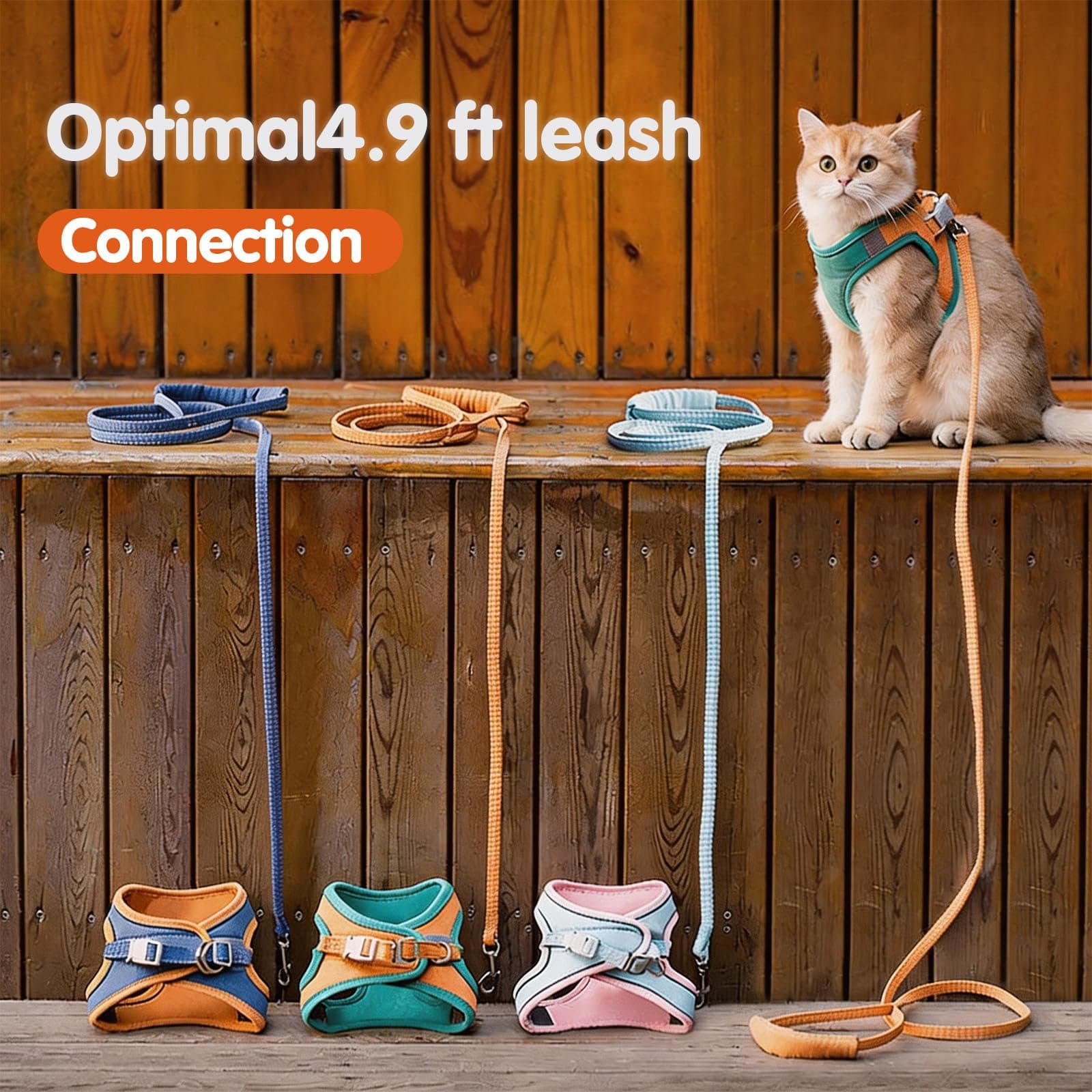Cat Harness And Leash, Cat Harness Escape Proof, Soft Adjustable Cat Leash Breathable Comfortable Vest Easy To Wear, Easy Walk Leash For Small Medium Cats Kittens For Indoor Outdoor 4