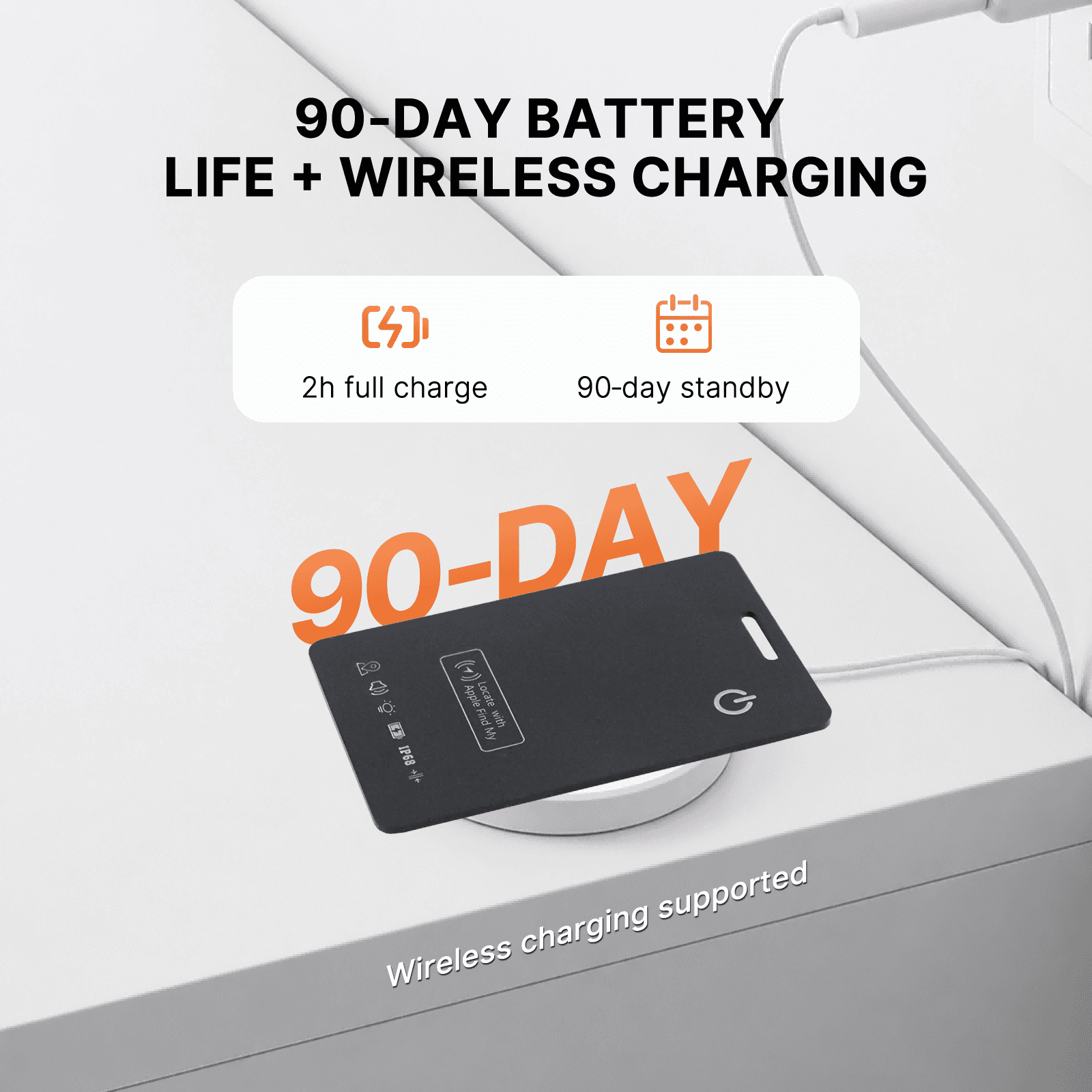 Smart Card Tracker For Find My, Anti-Lost Locator IP68 Waterproof Built-in Speaker, 90-Day Battery Life, Ultra-Slim Wallet Tracker 4