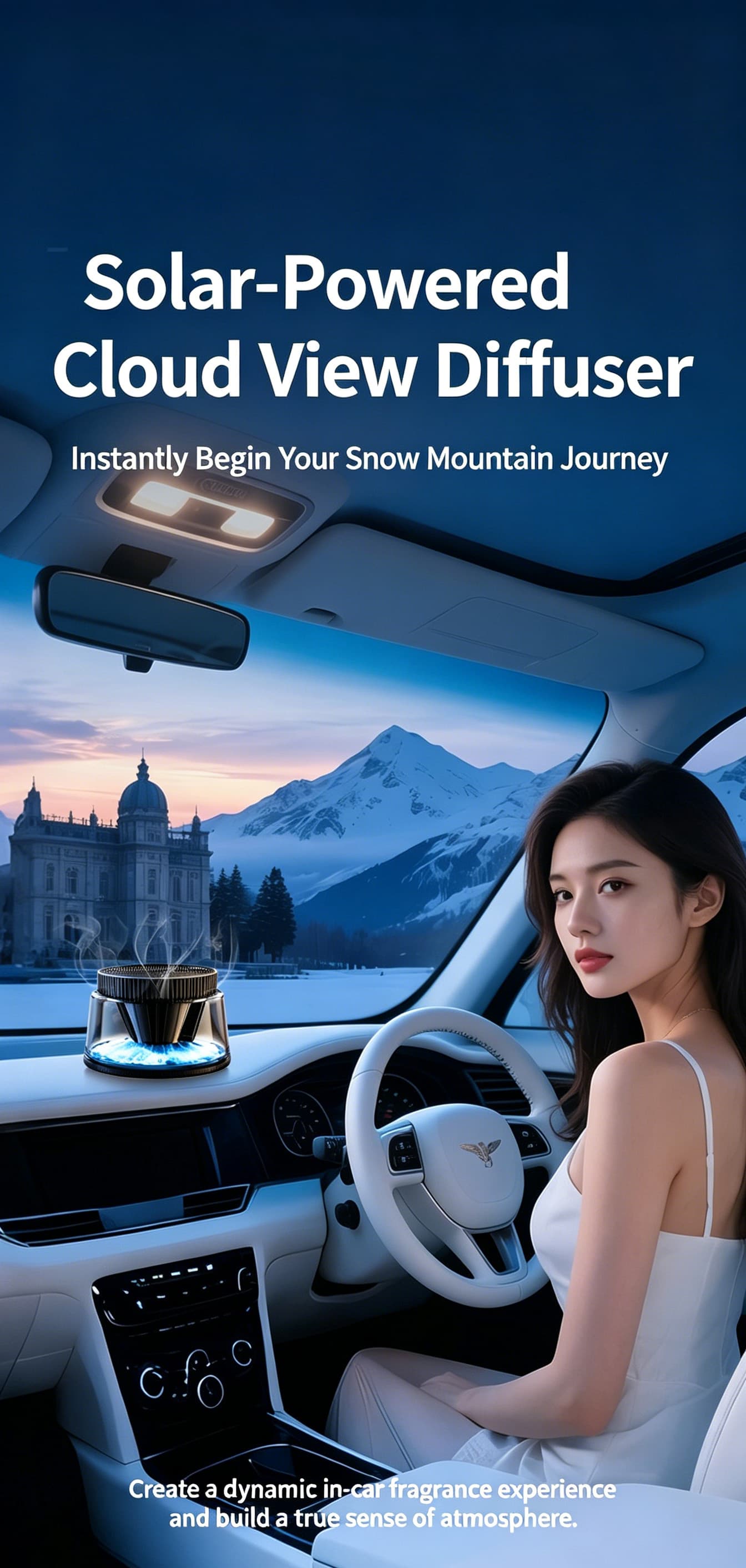 Car Mist Aroma Diffuser, Smart Solar Powered Auto Spray Car Air Freshener 4