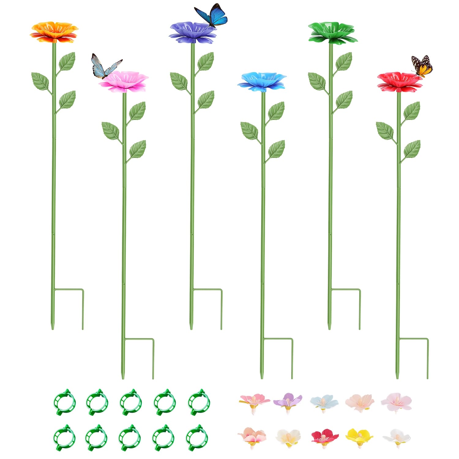 Outdoor Pollinator Water Stakes, Flower Design Bee Butterfly Waterer, Weather Resistant Anti-Drowning Basin For Yard Garden Landscape 3