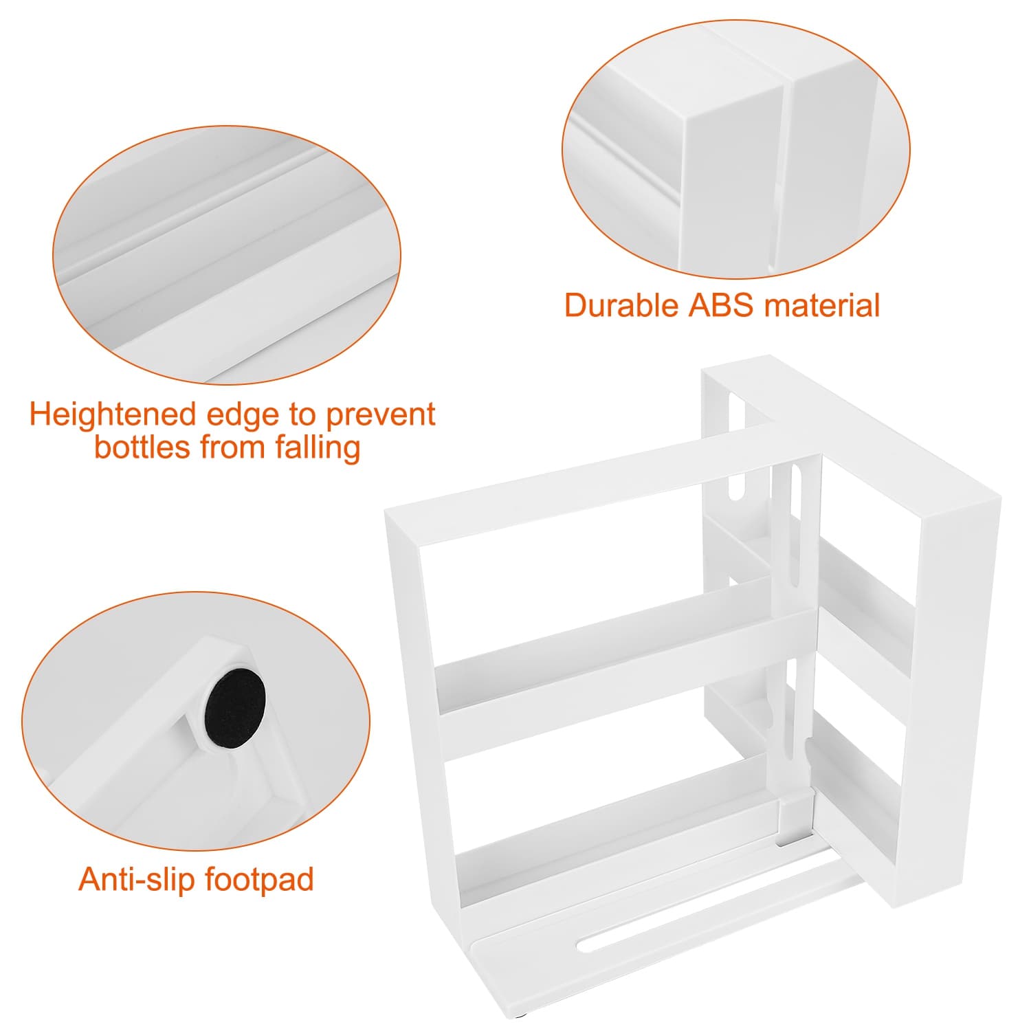 1Pc Swivel Cabinet Organizer Revolving Kitchen Rack Spice Organizer For Cabinet Condiment Holder Shelf 4