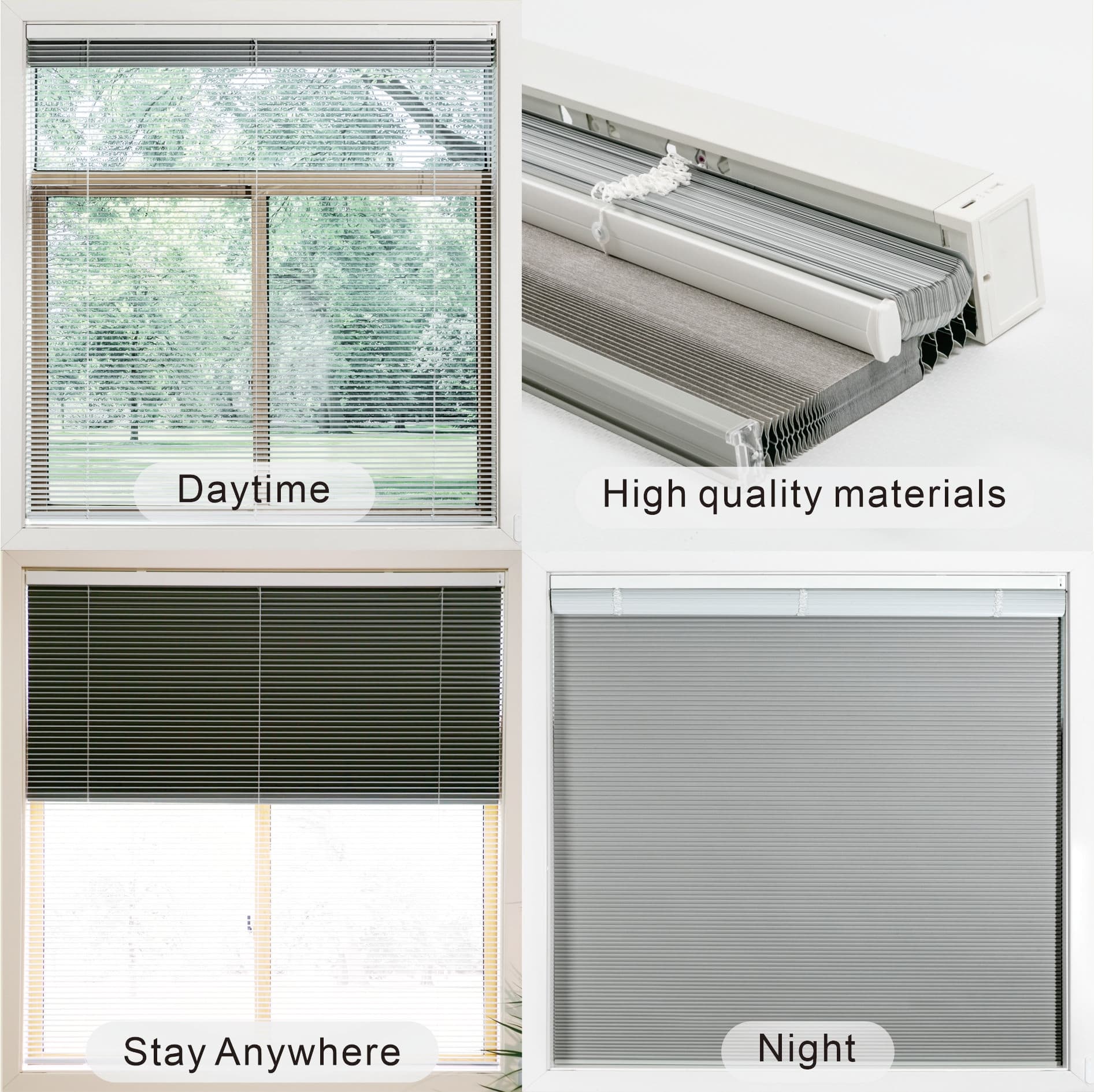 Double Layer Intelligent Electric Curtain System Equipped With 15 Channel Remote Control And Solar Charging Panel Sunshade Curtains Blinds Honeycomb Curtains 3
