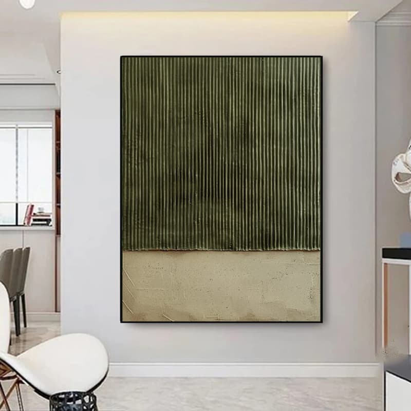 Hand-Painted Oil Painting Canvas Acrylic Modern Wall Art Green Modern Abstract Texture  Artwork Home Decoration For Bedroom Living Room Decor 2