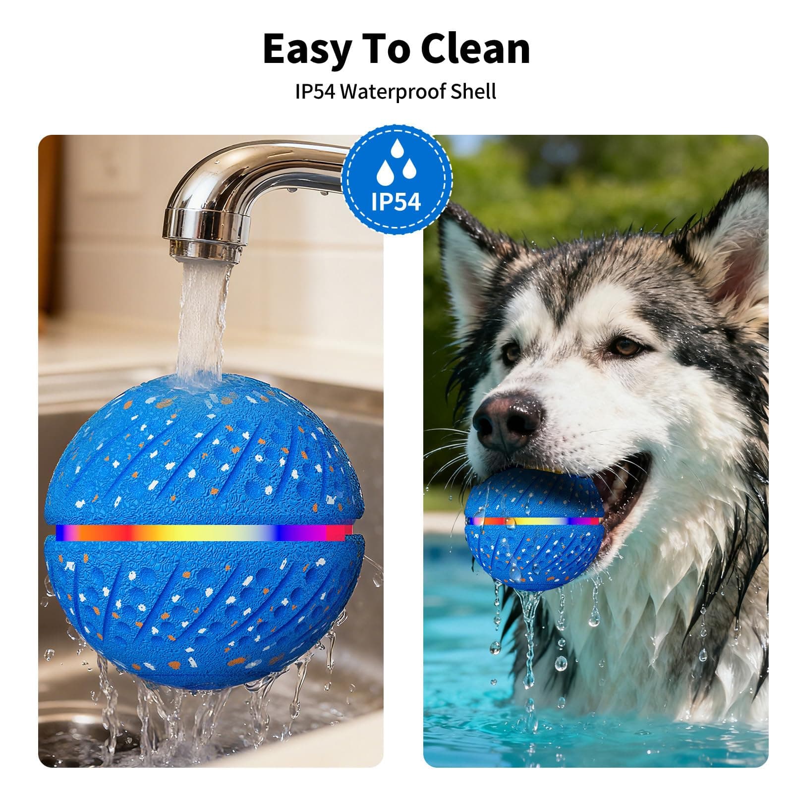 Interactive Dog Toys Ball, Smart Moving Bouncing Dog Ball With Colorful Lights, Automatic Moving, Bouncing And Rotating, E-TPU Material, Dogs Toy For Small Medium Dogs Keep Them Busy 2