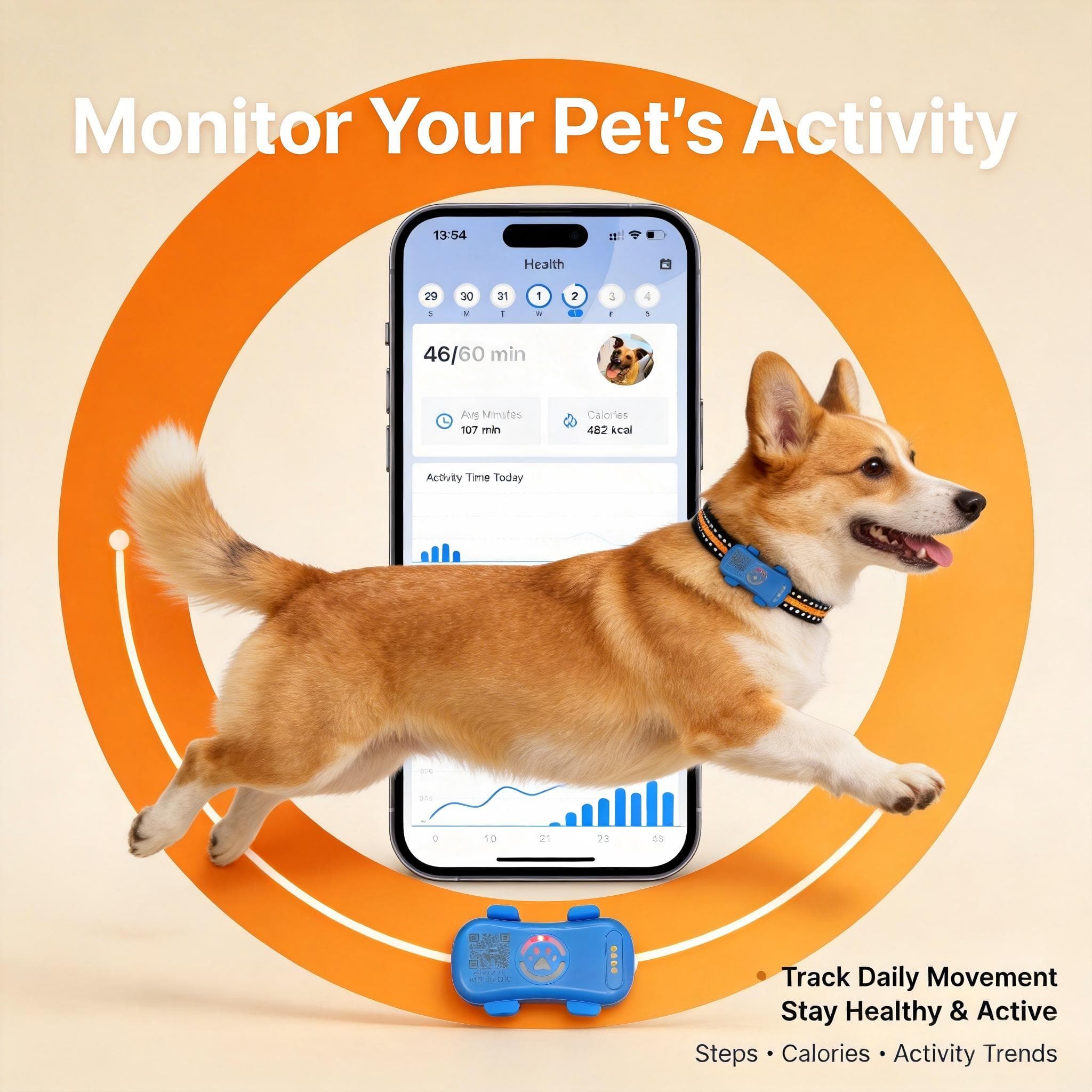 Dog GPS Tracker Real Time, Anti-Lost Pet Tracker With Geofence, Flash Light And Sound Alarm, Unlimited Distance Tracking, Fits Most Pet Collars, Subscription Required 4