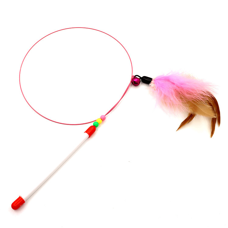 Bite-resistant Cat Teaser Wand With Bell, Feather Cat Toy, Self-amusing Pet Toy For Relieving Boredom 2