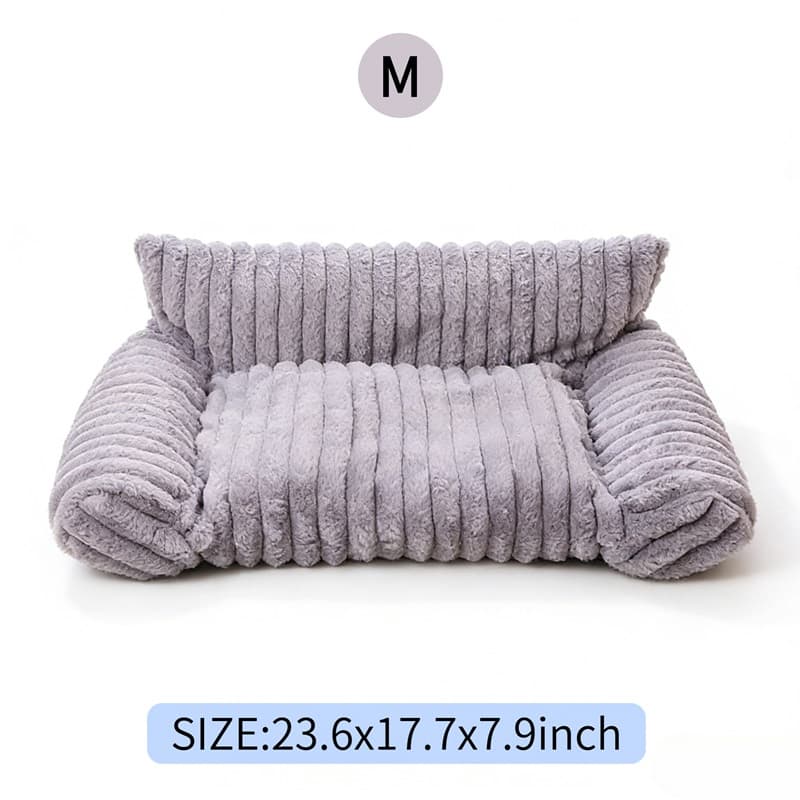 Cute Cat Couch For Pets - Fluffy Cat Beds With Premium Soft Corduroy Fleece, Fuzzy Cats Beds For Indoor Cats With Removable Washable Cover, Supportive Pet Sofa 4