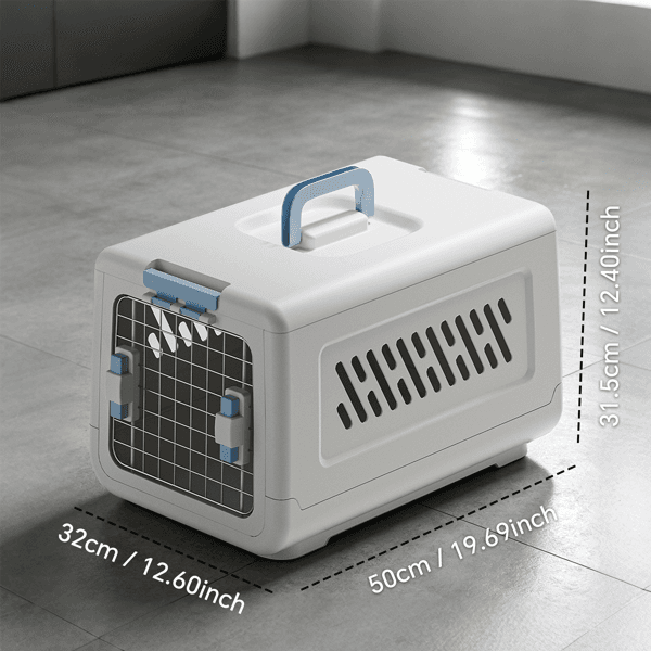 White Aviation Enclosed Cat Litter Box With Handle, Spacious Anti Tracking Cat Toilet, Ideal Choice For Indoor Cats And Travel 3