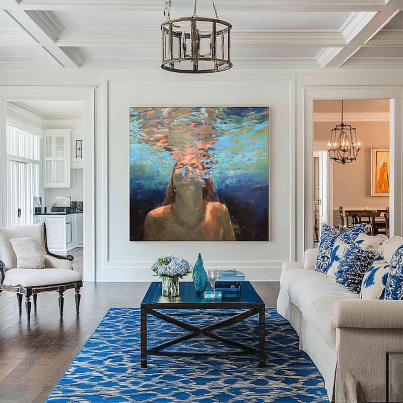 Hand-Painted Oil Painting Canvas Acrylic Modern Wall Art Abstract Texture Swimming Lover Artwork Home Decoration For Bedroom Living Room Decor 3