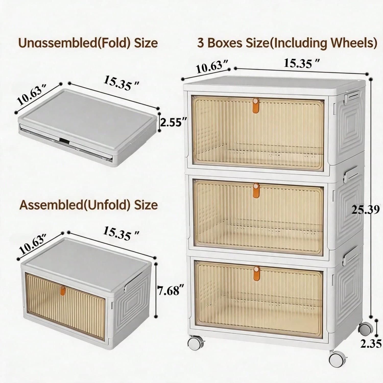 Foldable Stackable Pet Supplies Storage Bin With Wheels, Magnetic Door Collapsible Organizer Cabinet For Pet Toys, Food, Grooming Tools, Multi-Purpose Storage For Home, Bedroom, Laundry Room 3