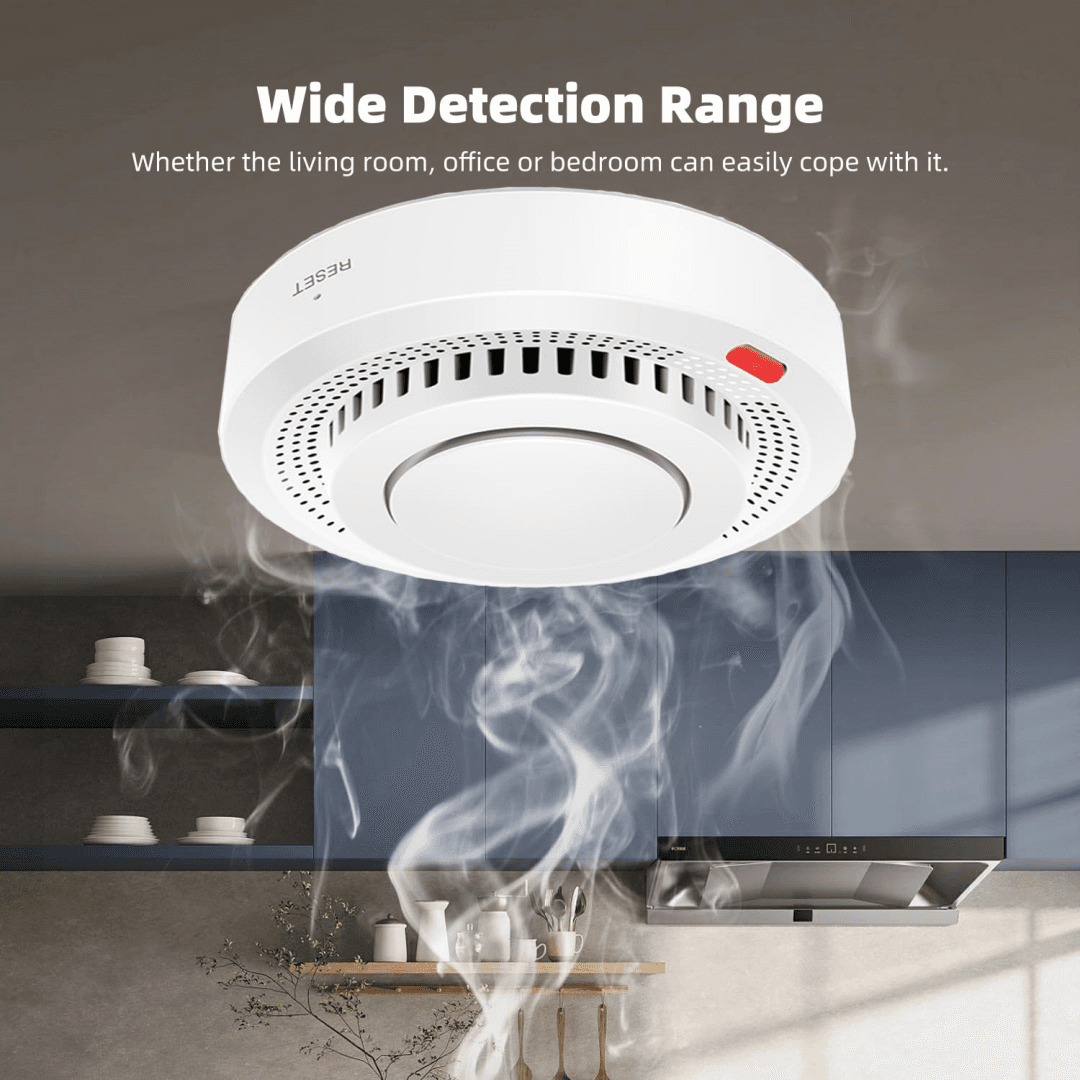 T Uya Home WiFi Smoke Detector, Mini Smart Fire Detector With App Alert Notification, 8 X 3.8 Cm  Without Battery 2