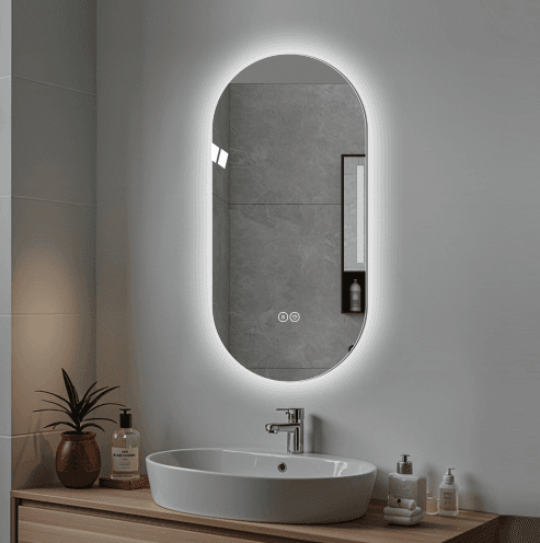 48x24 Inch Smart Wall Mounted LED Touch Screen Anti-fog Mirror Bathroom Mirror, Barber Shop Mirror