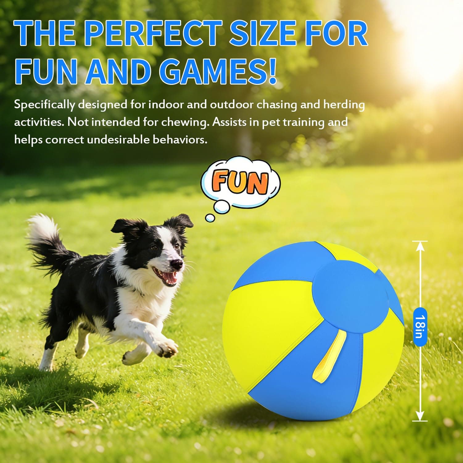Herding Ball For Dogs, 25 Inch Large Dog Ball Toy With Handles, Anti Burst Interactive Toy For Large Breeds, German Shepherds, Rottweilers, Agility Training Exercise 2