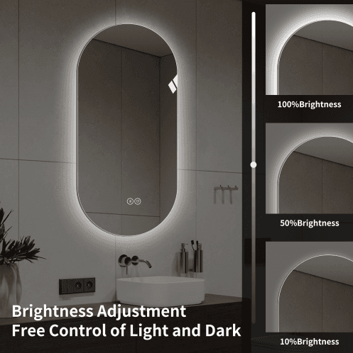 48x24 Inch Smart Wall Mounted LED Touch Screen Anti-fog Mirror Bathroom Mirror, Barber Shop Mirror 4
