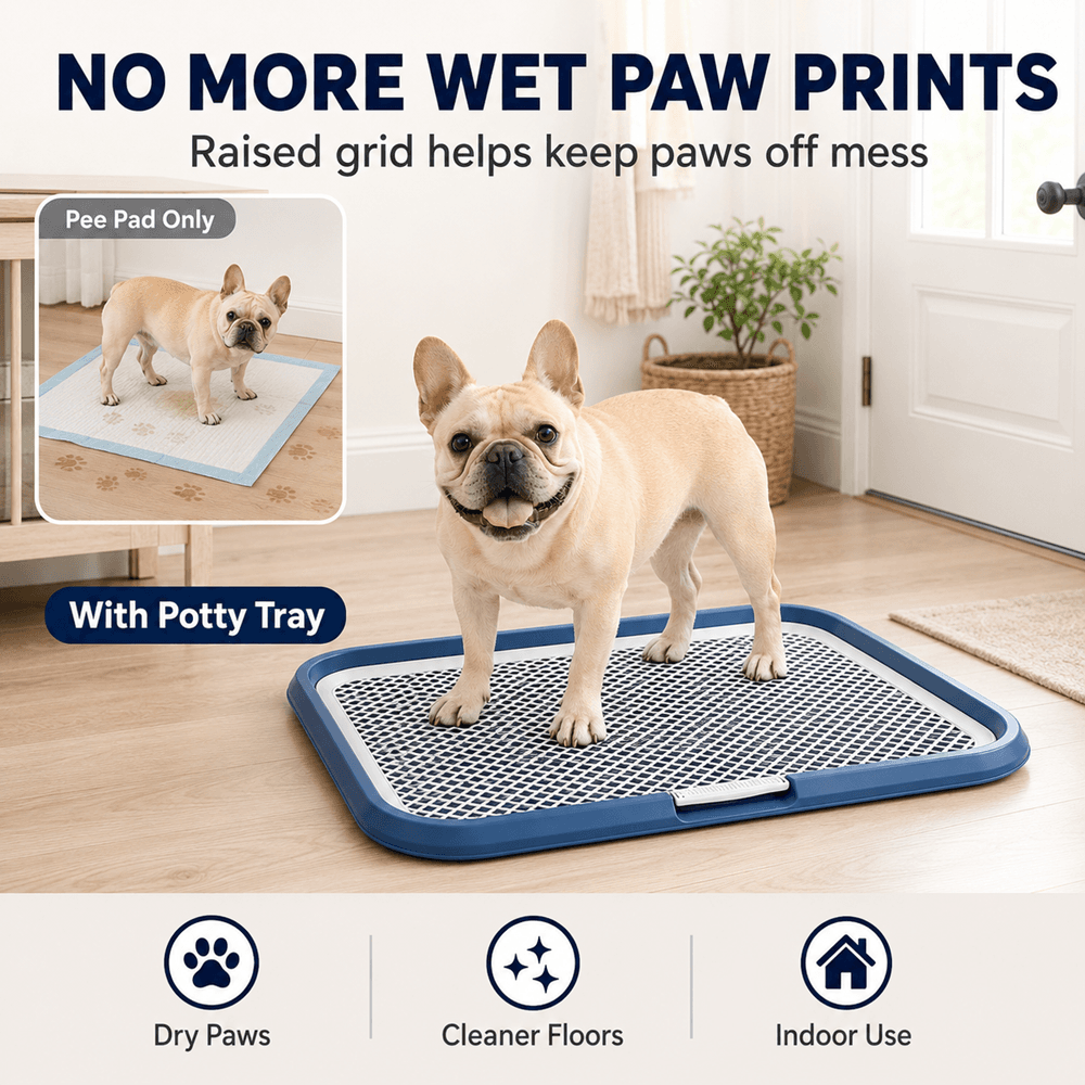 Dog Potty Tray With Removable Grating, Leak-Proof Indoor Dog Toilet For Puppy Training 2