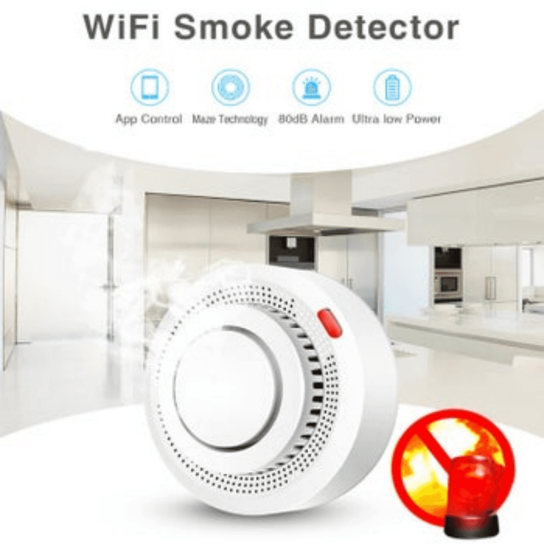 T Uya Home WiFi Smoke Detector, Mini Smart Fire Detector With App Alert Notification, 8 X 3.8 Cm  Without Battery 3