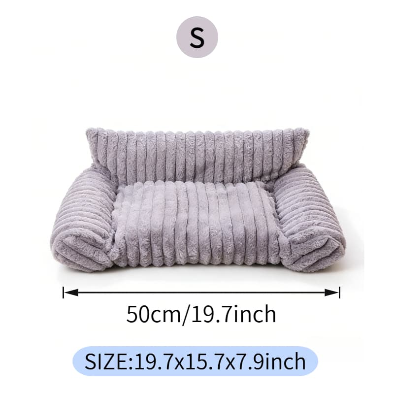 Cute Cat Couch For Pets - Fluffy Cat Beds With Premium Soft Corduroy Fleece, Fuzzy Cats Beds For Indoor Cats With Removable Washable Cover, Supportive Pet Sofa