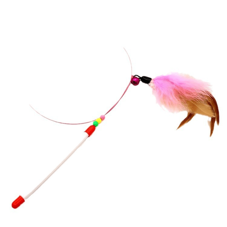 Bite-resistant Cat Teaser Wand With Bell, Feather Cat Toy, Self-amusing Pet Toy For Relieving Boredom 4