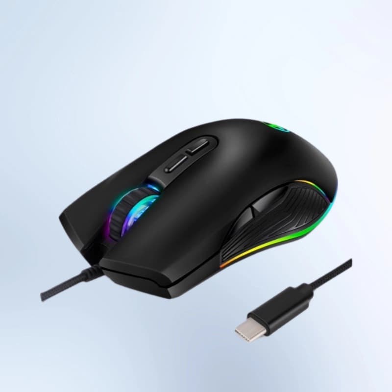 USB-C Wired Optical Mouse With RGB Colorful Lighting 4
