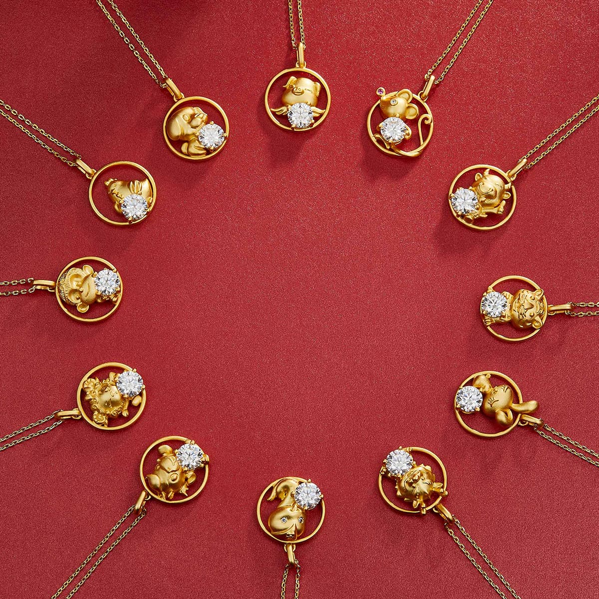 S925 Sterling Silver Gold Plated 1ct D Color VVS1 Moissanite Tiger Necklace 5g Chinese Zodiac Benmingnian Gift GRA Certified Gift Box